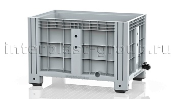Контейнер iBox сплошной на ножках с краном серый в Альметьевске