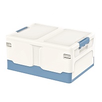 Ящик пластиковый складной белый, дно синее, 480х360х240 мм в Альметьевске