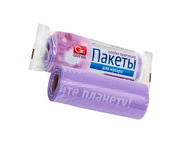 Мешки для мусора 35 л, ароматизированные, сиреневые, в рулоне 20 шт., ПНД, 12 мкм, 560х530 мм, GRIFON Полевые Цветы, 100-034 в Альметьевске