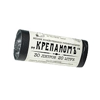Мешки для мусора 30 л, черные, в рулоне 20 шт., ПНД, 7 мкм, 560х440 мм, Крепаномъ, 4607075710580 в Альметьевске