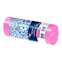 Мешки для мусора 30 л, розовые, в рулоне 30 шт., ПНД, 8 мкм, 560х480 мм, Узоры Чистоты, МУ3605 (ММЭ-30роз) в Альметьевске
