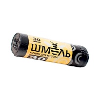 Мешки для мусора 30 л, черные, в рулоне 30 шт., ПНД, 7 мкм, 600х500 мм, ШМЕЛЬ, 4625 в Альметьевске