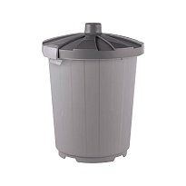 Мусорный бак с крышкой на колесах 105 л серый 105 серый в Альметьевске