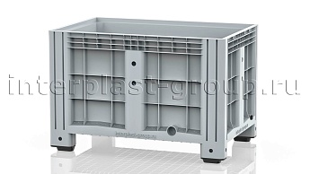 Контейнер iBox сплошной на ножках с пробкой 1 дюйм серый в Альметьевске