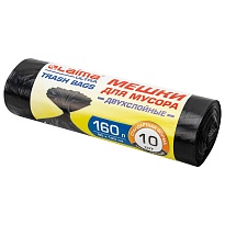 Мешки для мусора 160 л, черные, в рулоне 10 шт., ПВД, 30 мкм, 1200х900 мм, LAIMA ULTRA, 607694 в Альметьевске