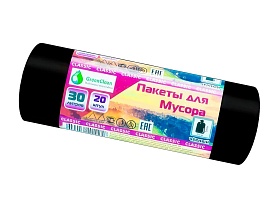 Мешки для мусора 30 л, черные, в рулоне 20 шт., ПНД, 7 мкм, 600х500 мм, MIRPACK Classik, 302040 в Альметьевске