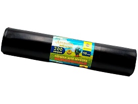 Мешки для мусора 200 л, ароматизированные, черные, в рулоне 10 шт., ПВД, 100 мкм, 1200х800 мм, Добрыня, Dob20010black в Альметьевске