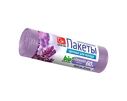 Мешки для мусора 60 л, ароматизированные, Лаванда, сиреневые, в рулоне 20 шт., ПНД, 9 мкм, 650х550 мм, GRIFON Aroma, 101-023 La в Альметьевске
