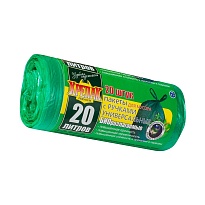 Мешки для мусора 20 л, биоразлагаемые, с ручками, черные, в рулоне 30 шт., ПНД, 10 мкм, 550х440 мм, Крепак, 4607075710047 в Альметьевске