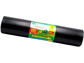 Мешки для мусора 280 л, ароматизированные, черные, в рулоне 10 шт., ПВД 110 мкм, 1400х930 мм, Добрыня, Dob28010black в Альметьевске