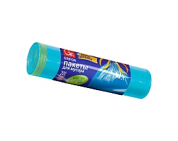 Мешки для мусора 35 л, с завязками, голубые, в рулоне 20 шт., ПНД, 12 мкм, 560х530 мм, GRIFON, 101-061 в Альметьевске