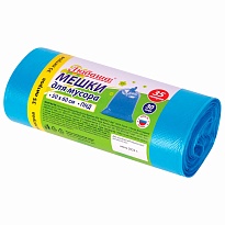 Мешки для мусора 35 л, синие, в рулоне 30 шт., ПНД, 10 мкм, 600х500 мм, Любаша, 608091 в Альметьевске