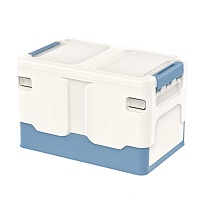 Ящик пластиковый складной белый, дно синее, 370х240х240 мм в Альметьевске