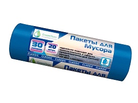 Мешки для мусора 30 л, синие, в рулоне 20 шт., ПНД, 7 мкм, 600х500 мм, MIRPACK Classik, 302041 в Альметьевске