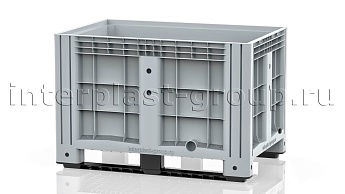 Контейнер iBox сплошной на полозьях с пробкой 1 дюйм серый в Альметьевске