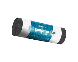 Мешки для мусора 120 л, черные, в рулоне 10 шт., ПНД, 14 мкм, 1100х700 мм, SIBIRSKAYA, 101-008 S в Альметьевске