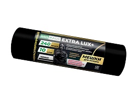 Мешки для мусора 240 л, черные, в рулоне 10 шт., ПВД 60 мкм, 1300х930 мм, EXTRA LUX+, 24010115 в Альметьевске
