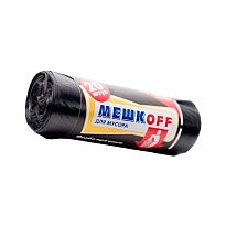 Мешки для мусора 60 л, черные, в рулоне 20 шт., ПНД, 9 мкм, 700х600 мм, МЕШКОFF, 4045 в Альметьевске